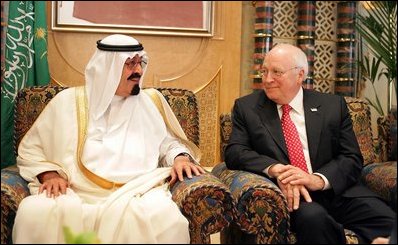 Cheney with King Abdullah in 2005