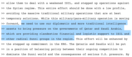 Clinton ISIS Email Excerpt